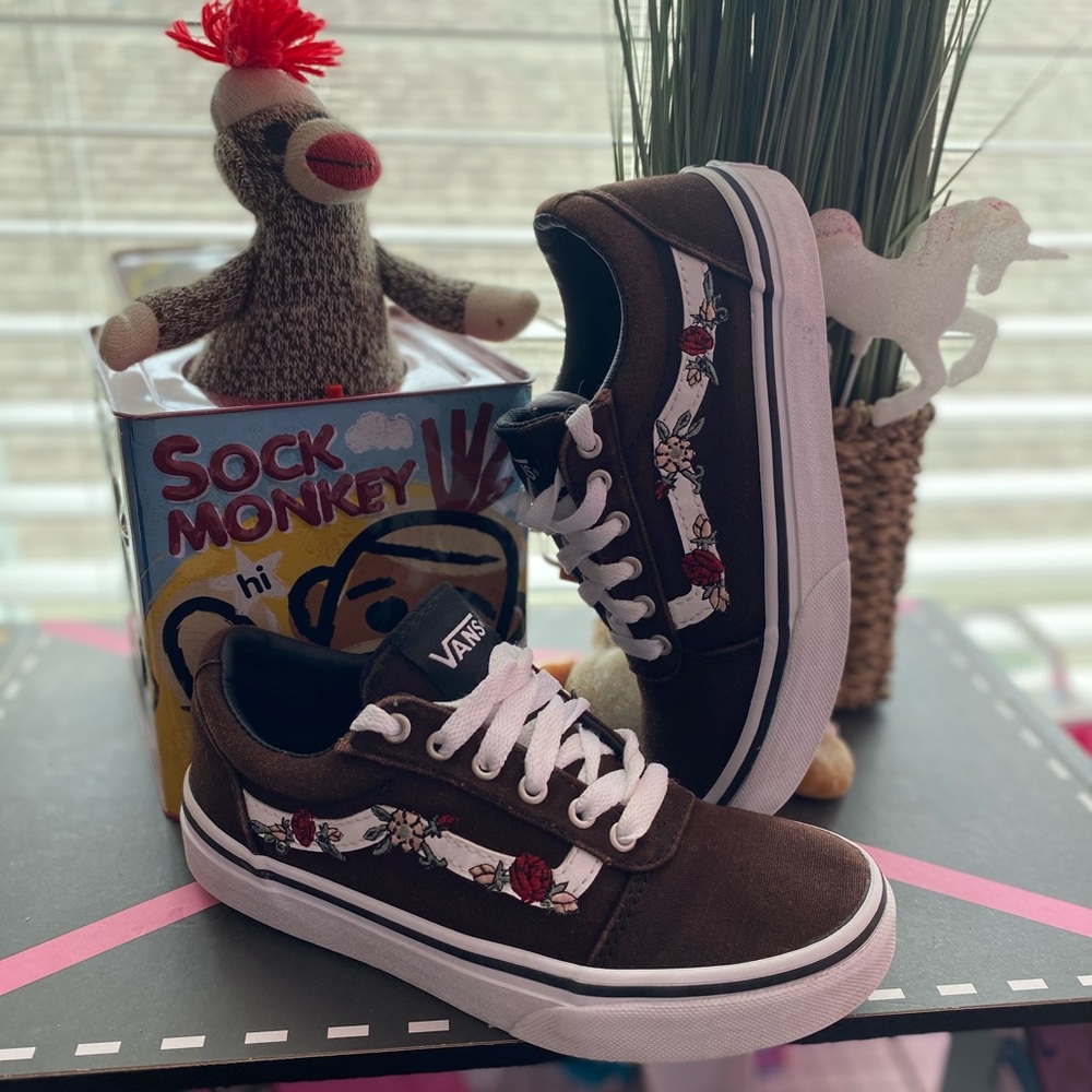 Vans Shoes | Kids Classic Vans with Roses
